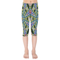 Kaleidoscope Background Kids  Capri Leggings 