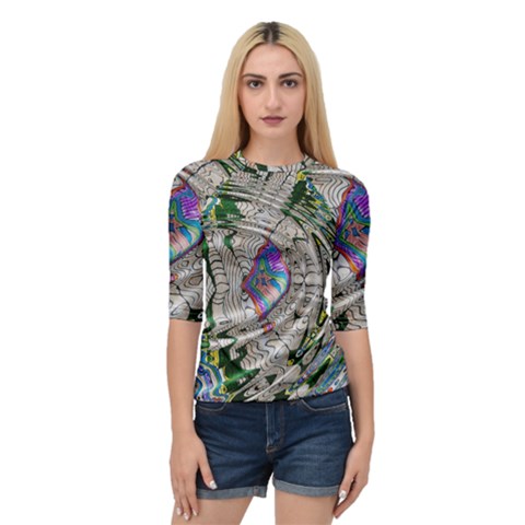 Water Ripple Design Background Wallpaper Of Water Ripples Applied To A Kaleidoscope Pattern Quarter Sleeve Tee by BangZart