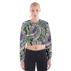 Water Ripple Design Background Wallpaper Of Water Ripples Applied To A Kaleidoscope Pattern Cropped Sweatshirt by BangZart