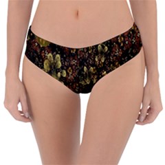 Wallpaper With Fractal Small Flowers Reversible Classic Bikini Bottoms