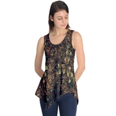 Wallpaper With Fractal Small Flowers Sleeveless Tunic by BangZart