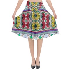 Kaleidoscope Background  Wallpaper Flared Midi Skirt