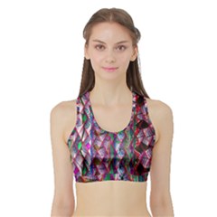 Textured Design Background Pink Wallpaper Of Textured Pattern In Pink Hues Sports Bra With Border by BangZart