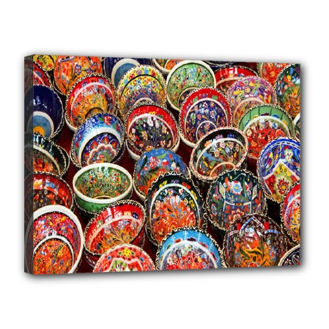 Colorful Oriental Bowls On Local Market In Turkey Canvas 16  X 12  by BangZart