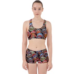 Colorful Oriental Bowls On Local Market In Turkey Work It Out Sports Bra Set by BangZart