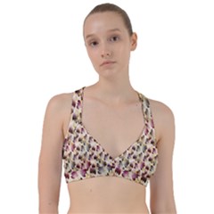 Random Leaves Pattern Background Sweetheart Sports Bra