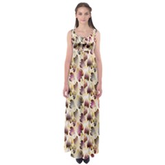 Random Leaves Pattern Background Empire Waist Maxi Dress by BangZart