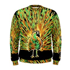 Unusual Peacock Drawn With Flame Lines Men s Sweatshirt by BangZart