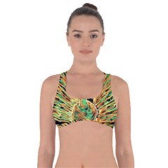 Unusual Peacock Drawn With Flame Lines Got No Strings Sports Bra