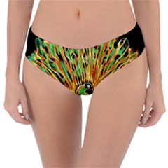 Unusual Peacock Drawn With Flame Lines Reversible Classic Bikini Bottoms