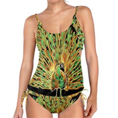 Unusual Peacock Drawn With Flame Lines Tankini Set by BangZart