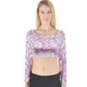 Floral Pattern Background Long Sleeve Crop Top View1