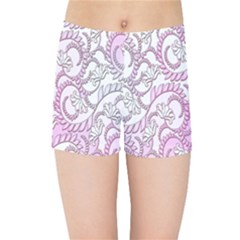 Floral Pattern Background Kids Sports Shorts