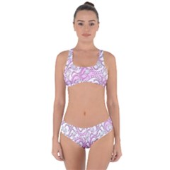 Floral Pattern Background Criss Cross Bikini Set