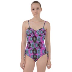 Floral Pattern Background Sweetheart Tankini Set