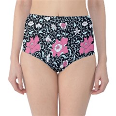 Oriental Style Floral Pattern Background Wallpaper High-waist Bikini Bottoms by BangZart