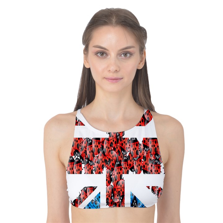 Fun And Unique Illustration Of The Uk Union Jack Flag Made Up Of Cartoon Ladybugs Tank Bikini Top