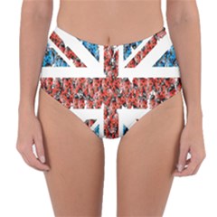 Fun And Unique Illustration Of The Uk Union Jack Flag Made Up Of Cartoon Ladybugs Reversible High-waist Bikini Bottoms