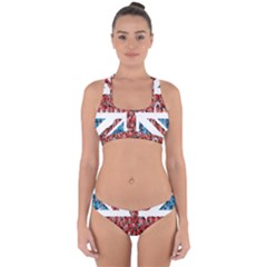 Fun And Unique Illustration Of The Uk Union Jack Flag Made Up Of Cartoon Ladybugs Cross Back Hipster Bikini Set