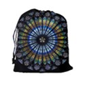 Stained Glass Rose Window In France s Strasbourg Cathedral Drawstring Pouches (XXL) View2