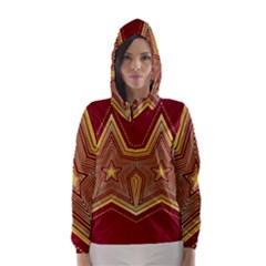 Christmas Star Seamless Pattern Hooded Wind Breaker (women) by BangZart