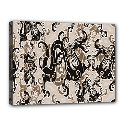 Dragon Pattern Background Canvas 16  X 12  by BangZart