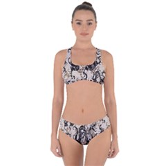 Dragon Pattern Background Criss Cross Bikini Set by BangZart