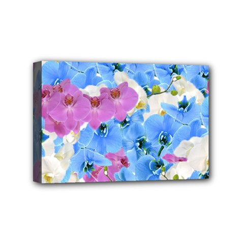 Tulips Floral Pattern Mini Canvas 6  X 4  by paulaoliveiradesign