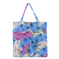 Tulips Floral Pattern Grocery Tote Bag by paulaoliveiradesign