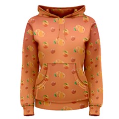 Peach Fruit Pattern Women s Pullover Hoodie by paulaoliveiradesign