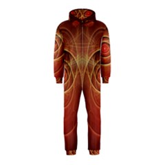 The Rusty Red Fractal Scarab Of Fiery Old Man Ra Hooded Jumpsuit (kids) by jayaprime