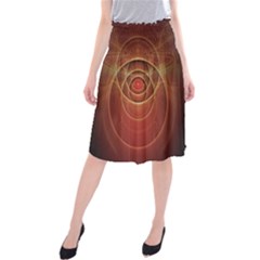 The Rusty Red Fractal Scarab Of Fiery Old Man Ra Midi Beach Skirt by jayaprime