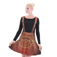 The Rusty Red Fractal Scarab Of Fiery Old Man Ra Suspender Skater Skirt