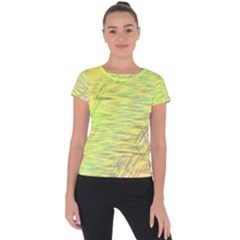 Paint On A Yellow Background                  Short Sleeve Sports Top