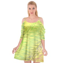 Paint On A Yellow Background                 Cutout Spaghetti Strap Chiffon Dress