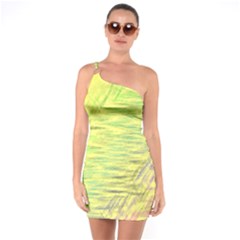 Paint On A Yellow Background                One Shoulder Ring Trim Bodycon Dress