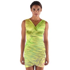 Paint On A Yellow Background                           Wrap Front Bodycon Dress by LalyLauraFLM