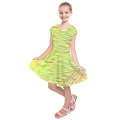 Paint On A Yellow Background                            Kids  Short Sleeve Dress by LalyLauraFLM