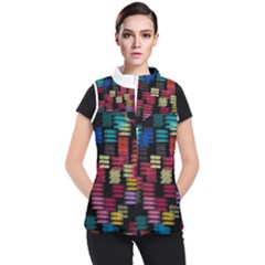 Colorful Horizontal Paint Strokes                   Women s Puffer Vest