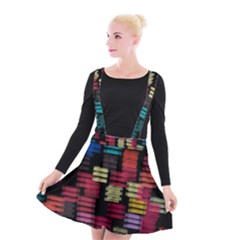 Colorful Horizontal Paint Strokes                      Suspender Skater Skirt