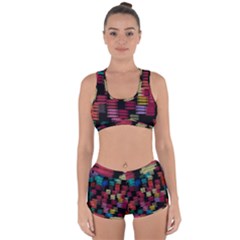 Colorful Horizontal Paint Strokes                        Racerback Boyleg Bikini Set