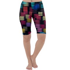 Colorful Horizontal Paint Strokes                         Cropped Leggings by LalyLauraFLM