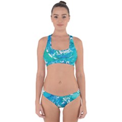 Blue Watercolors Circle                         Cross Back Hipster Bikini Set