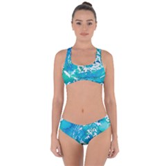 Blue Watercolors Circle                           Criss Cross Bikini Set by LalyLauraFLM