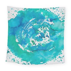 Blue Watercolors Circle                         Fleece Blanket by LalyLauraFLM