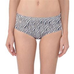 Zebra Pattern Animal Print Mid-waist Bikini Bottoms