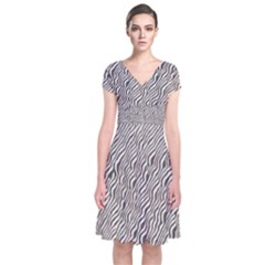 Zebra Pattern Animal Print Short Sleeve Front Wrap Dress by paulaoliveiradesign