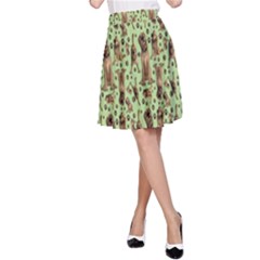 Puppy Dog Pattern A-line Skirt by BangZart