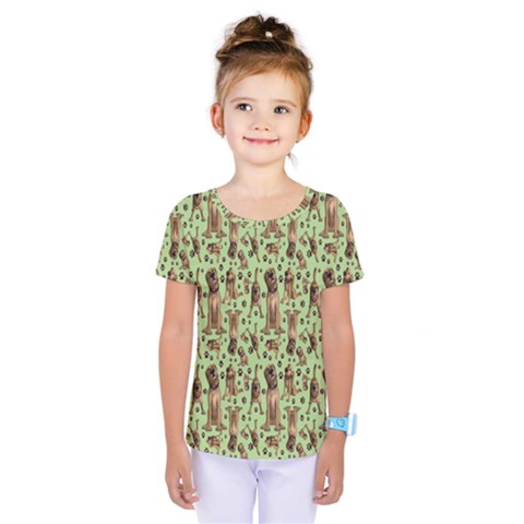 Puppy Dog Pattern Kids  One Piece Tee by BangZart