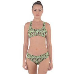 Puppy Dog Pattern Criss Cross Bikini Set